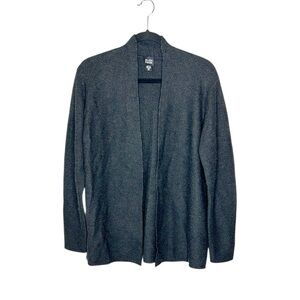 Eileen Fisher Charcoal Gray Italian Yarn Merino Wool Cardigan sweater size XS